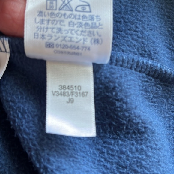 Lands End Micro Fleece Pullover Size M 10–12 Button in Front Crew Neck Buttons - Picture 12 of 13